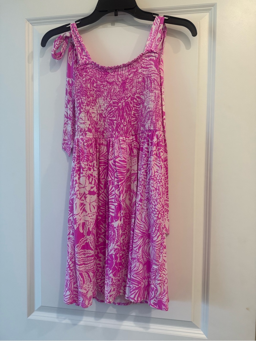 Lilly Pulitzer Pink and White Floral Smocked Sundress